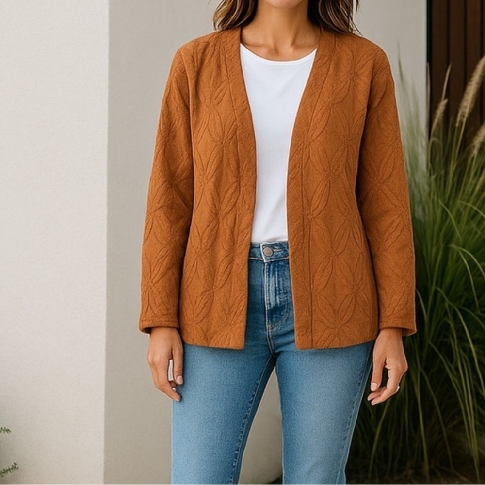 J Jill textured open cardigan